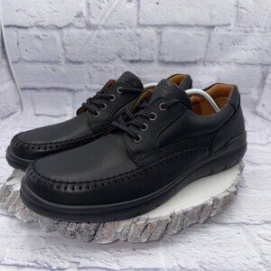 Ecco Seawalker Casual Walking Shoes Black Leather Mens Size EU 46 US 12